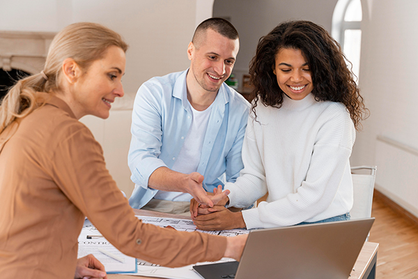 Agent working on short sale paperwork